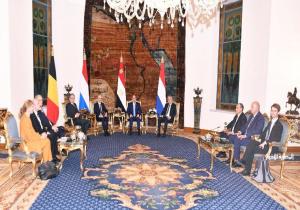 الرئيس السيسي يستقبل رؤساء وزراء دوقية لوكسمبورج وهولندا وبلجيكا