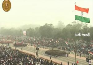 عرض عسكري خلال احتفالات الهند بعيد الجمهورية الـ 74 بمشاركة الرئيس السيسي