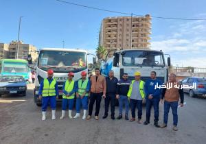 تمركز سيارات مياه المنوفية لمواجهة الأمطار المتوقعة