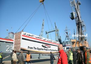 وصول سفينة مصرية إلى ميناء اللاذقية السوري محملة بألف طن من المساعدات الإغاثية