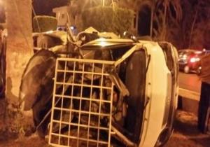 إصابة 11 شخصًا فى حادثى انقلاب سيارتين ملاكى ببنى سويف