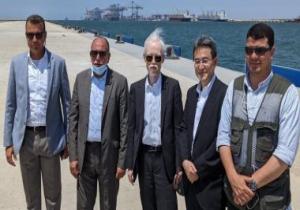 سفير اليابان بالقاهرة يزور موقع إنشاء أول محطة دحرجة مركبات فى مصر بشرق بورسعيد