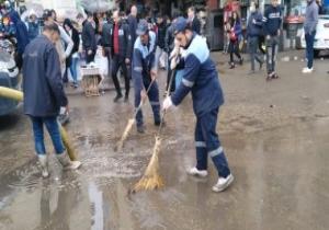 نشر فرق لشفط مياه الأمطار بشوارع الأزبكية