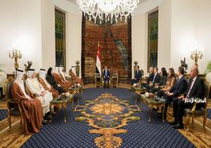 الرئيس السيسي يستقبل رئيس مجلس الوزراء ووزير خارجية قطر