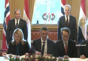 الرئيس السيسي ورئيس وزراء النرويج يشهدان التوقيع علي مذكرة تفاهم لتدشين آلية للتشاور السياسي