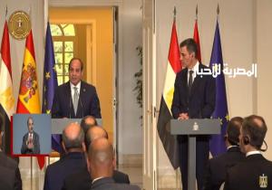 الرئيس السيسي: نحرص على توطين صناعة النقل والمواصلات في مصر بالتعاون مع إسبانيا