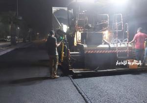 الجيزة تستكمل أعمال رفع كفاءة الطرق والمحاور المرورية بشارع البحر الأعظم / صور
