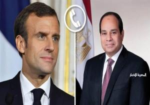 الرئيس السيسي وماكرون يتفقان على تكثيف العمل لمنع توسع الصراع وانزلاق المنطقة لدائرة من الصراع غير المحسوب