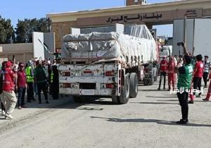 إدخال 80 شاحنة مساعدات للفلسطينيين بقطاع غزة عبر ميناء رفح البري
