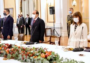 الرئيس السيسي يشارك في مأدبة عشاء رسمية أقامتها رئيسة اليونان تكريما له | صور