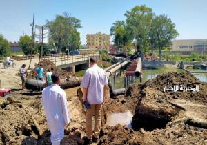 رئيس مركز ومدينة دسوق تتابع أعمال إحلال وتجديد وربط خط مياه الشرب ٦٠٠ مم