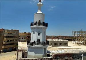 انتهاء أعمال إحلال وتجديد مئذنة مسجد أبو غنام الأثري بكفر الشيخ ‎| صور