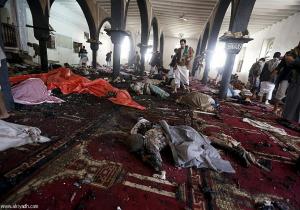 مجزرة  فى مسجدين تابعين للحوثيين بوسط العاصمة اليمنية صنعاء.