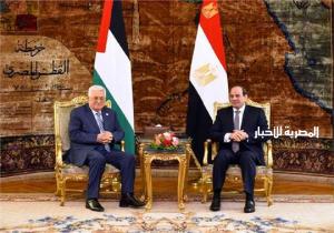 الرئيس السيسي يستقبل نظيره الفلسطينى بقصر الاتحادية
