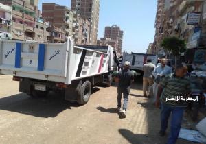 السكرتير العام المساعد بكفر الشيخ تتابع حملة رفع الإشغالات بالقنطرة البيضاء