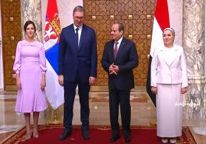 بدء مباحثات الرئيس السيسي ونظيره الصربي بقصر الاتحادية