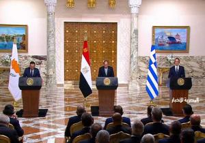 الرئيس السيسي: اتفقنا خلال «القمة الثلاثية» على ضرورة وقف إطلاق النار فى غزة