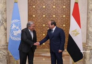الرئيس السيسي يستقبل سكرتير عام الأمم المتحدة| صور