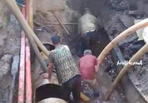 محافظ الشرقية يشرف على أعمال إصلاح خط مياه الشرب الرئيسي بالزقازيق