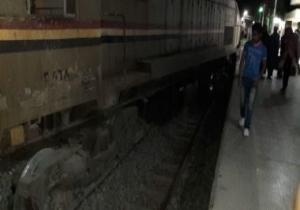 خروج قطار "الزقازيق طنطا" عن القضبان بمحطة السنطة بالغربية امس
